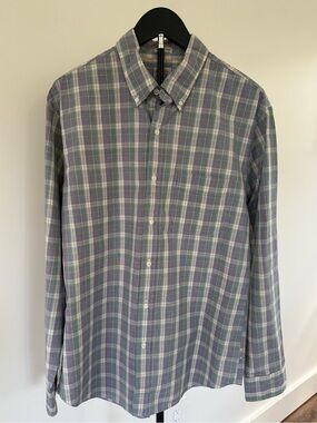 J. Crew Plaid Button-Down Shirt in Blue, Green & White